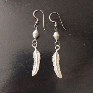 Silver Feather Earrings